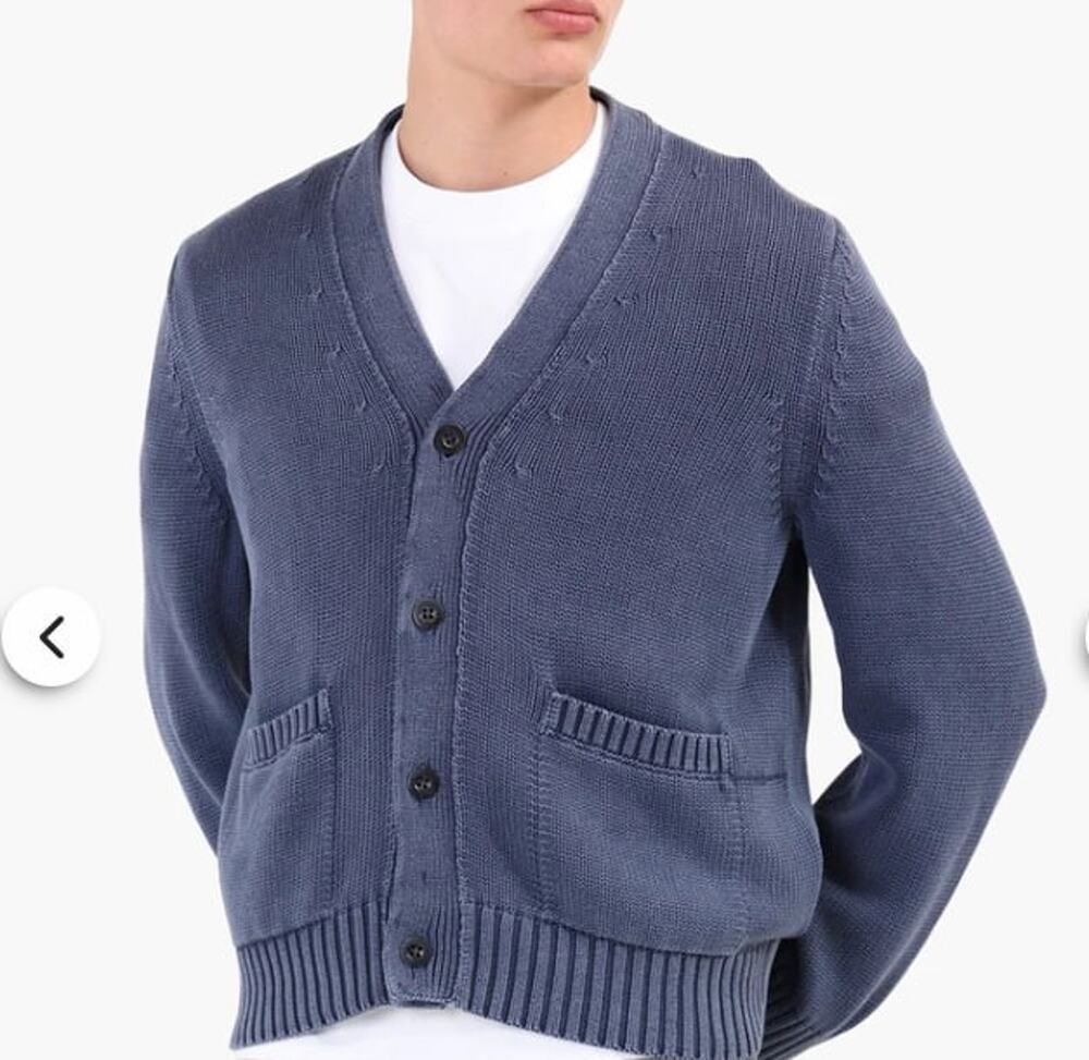 Corridor 100% organic cotton Men Acid Wash Cardigan Midnight Size Small A010467
